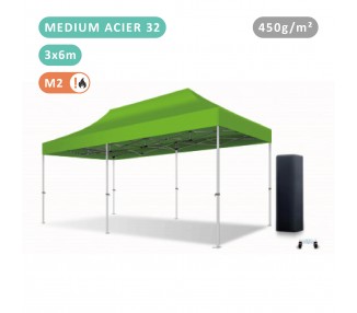 FOLDING TENT 3X6M IN STEEL MEDIUM 32MM WITH 380G TARPAULIN