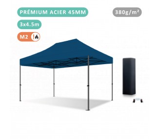 Tente Pliante 3x4.5M Acier Prémium 45mm bâche 380g/m²