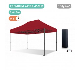 Tente Pliante 3x4.5M Acier Prémium 45mm bâche 380g/m²
