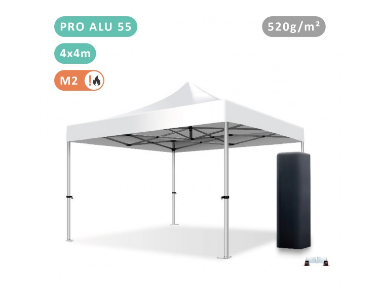 Tente Pliante 4x4M En Alu PRO 55mm bâche 520g/m²