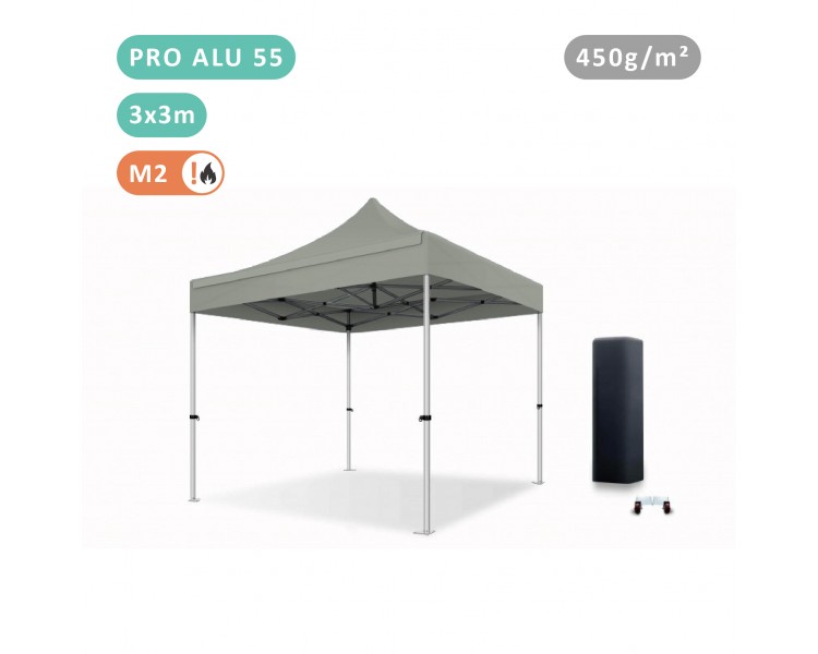 Tente Pliante 3x3M En Alu PRO 55mm bâche 450g/m² Polyester
