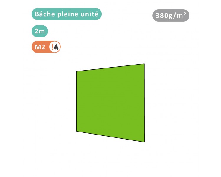 Bâche pleine unité 380g/m² polyester PVC pour tous modèles
