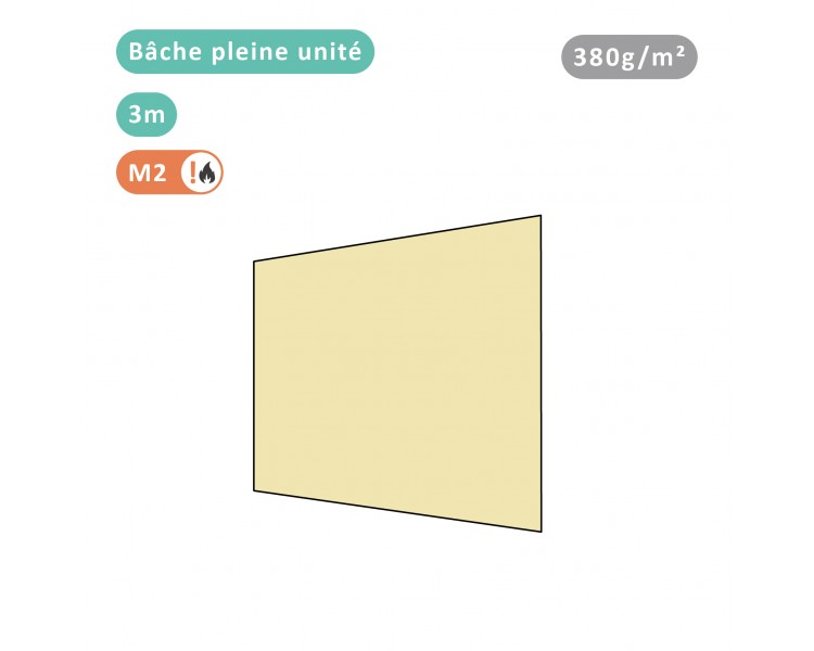 Bâche pleine unité 380g/m² polyester PVC pour tous modèles