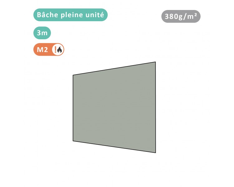 Bâche pleine unité 380g/m² polyester PVC pour tous modèles