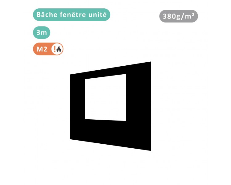 Bâche fenêtre unité 380g/m² polyester PVC pour tous modèles Bâche fenêtre unité 380g/m² polyester PVC pour tous modèles