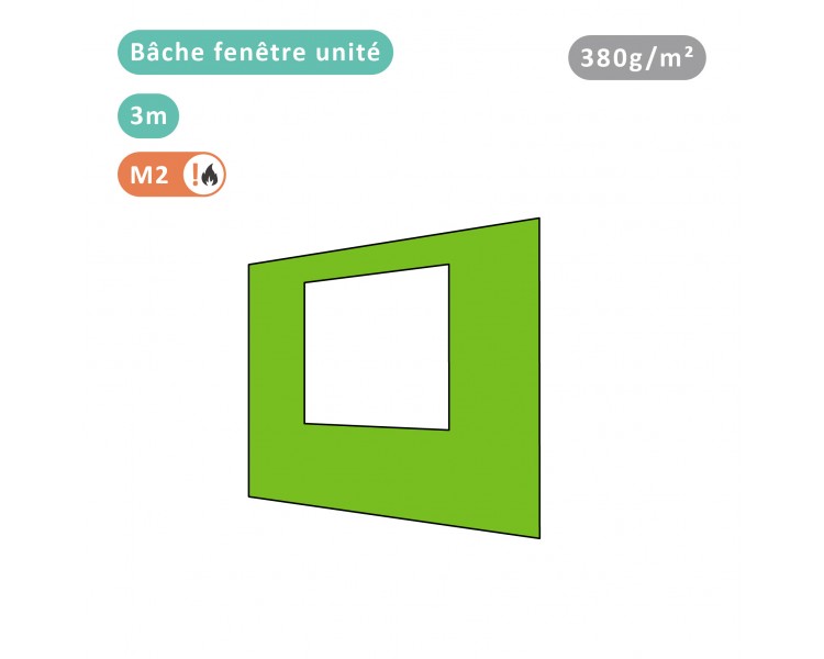 Bâche fenêtre unité 380g/m² polyester PVC pour tous modèles Bâche fenêtre unité 380g/m² polyester PVC pour tous modèles