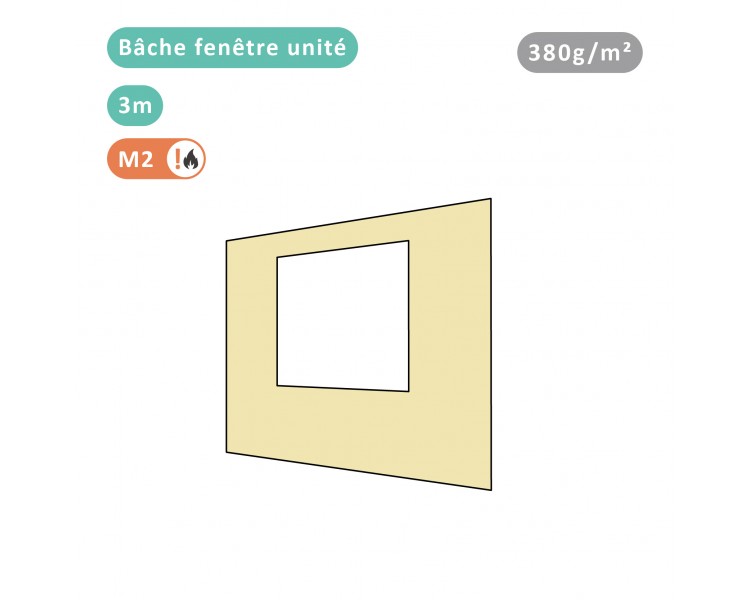 Bâche fenêtre unité 380g/m² polyester PVC pour tous modèles Bâche fenêtre unité 380g/m² polyester PVC pour tous modèles