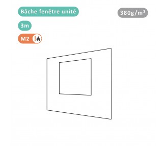 Unit window tarpaulin 380g/m² polyester PVC for all models