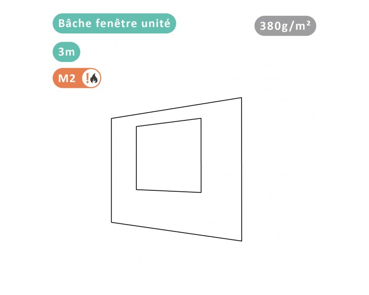 Bâche fenêtre unité 380g/m² polyester PVC pour tous modèles