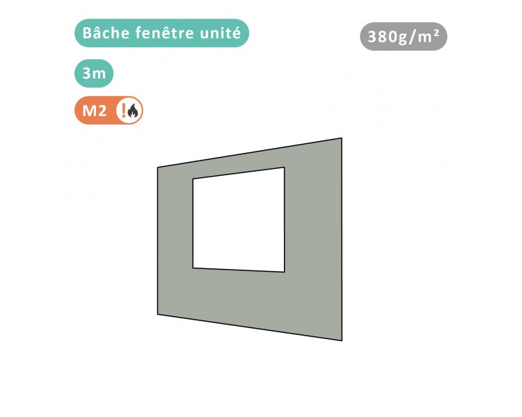 Unit window tarpaulin 380g/m² polyester PVC for all models