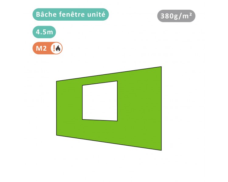 Bâche fenêtre unité 380g/m² polyester PVC pour tous modèles