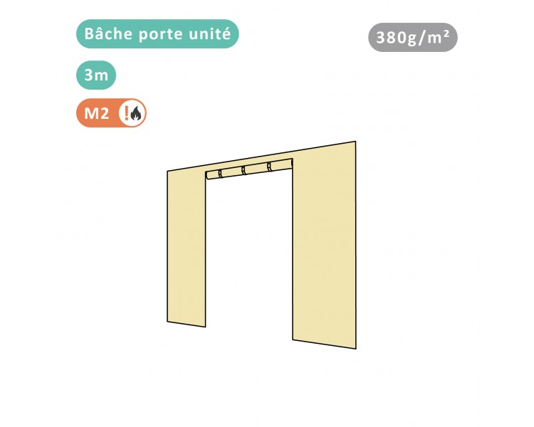 BÂCHE PORTE UNITÉ 380G/M² POLYESTER PVC POUR TOUS MODÈLES