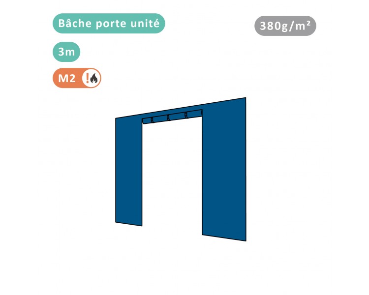 BÂCHE PORTE UNITÉ 380G/M² POLYESTER PVC POUR TOUS MODÈLES