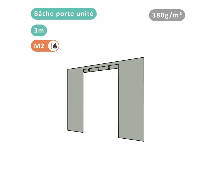 BÂCHE PORTE UNITÉ 380G/M² POLYESTER PVC POUR TOUS MODÈLES