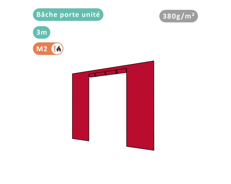 BÂCHE PORTE UNITÉ 380G/M² POLYESTER PVC POUR TOUS MODÈLES