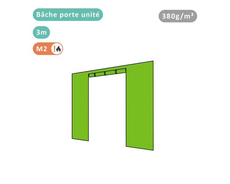 BÂCHE PORTE UNITÉ 380G/M² POLYESTER PVC POUR TOUS MODÈLES