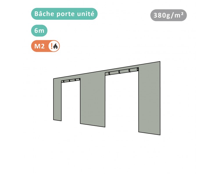BÂCHE PORTE UNITÉ 380G/M² POLYESTER PVC POUR TOUS MODÈLES