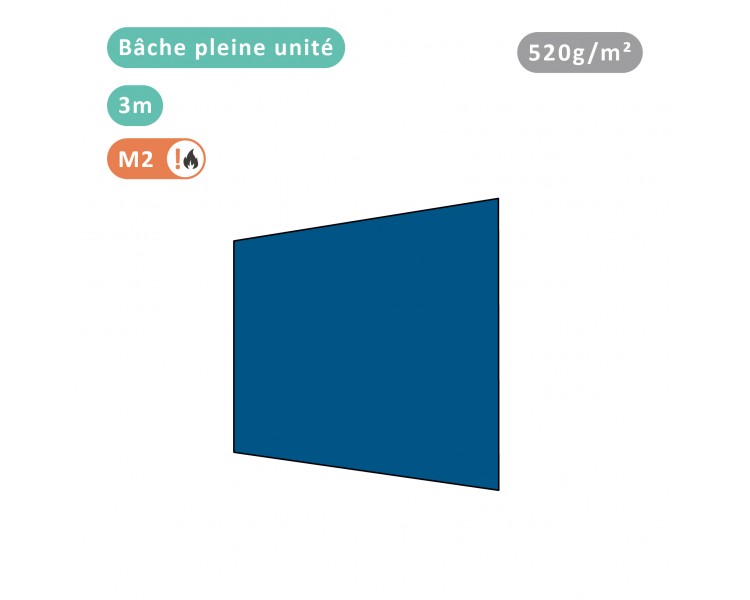 Bâche pleine unité 520g/m² PVC pour tous modèles