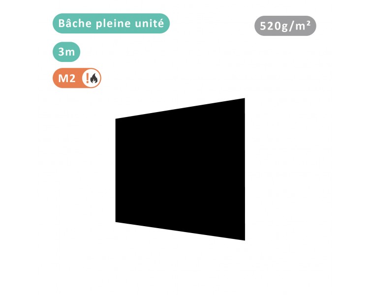 Bâche pleine unité 520g/m² PVC pour tous modèles