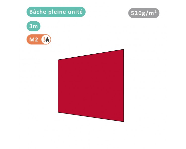 Bâche pleine unité 520g/m² PVC pour tous modèles