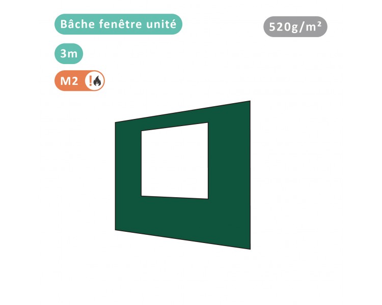 Bâche fenêtre unité 520g/m² PVC pour tous modèles