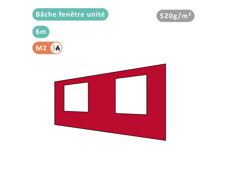 Bâche fenêtre unité 520g/m² PVC pour tous modèles