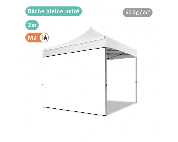 Bâche pleine unité 520g/m² PVC pour tous modèles