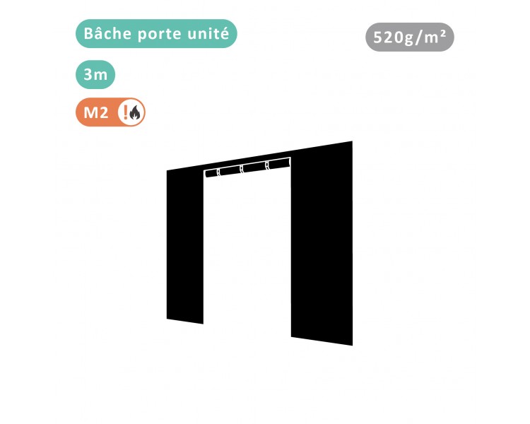 Bâche porte unité 520g/m² polyester PVC pour tous modèles