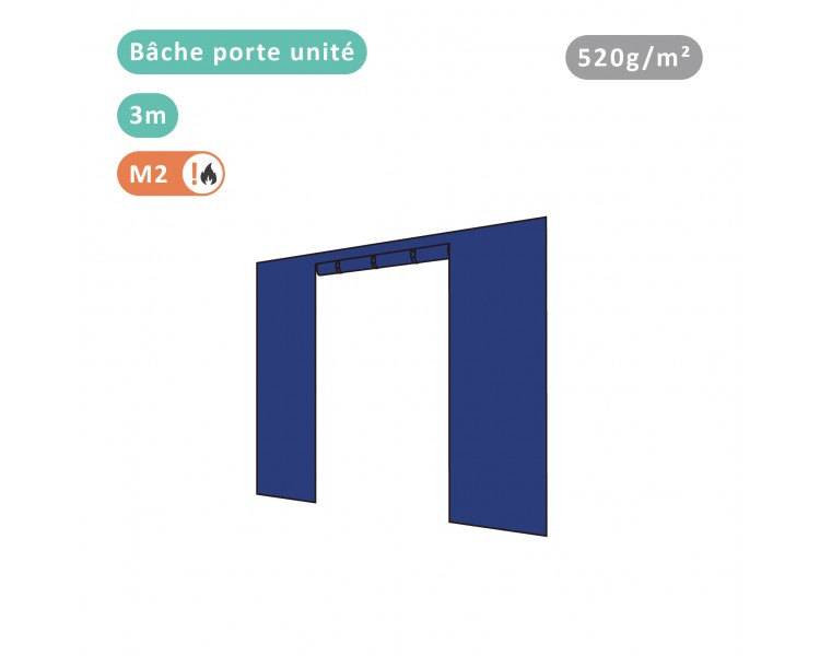 Bâche porte unité 520g/m² polyester PVC pour tous modèles