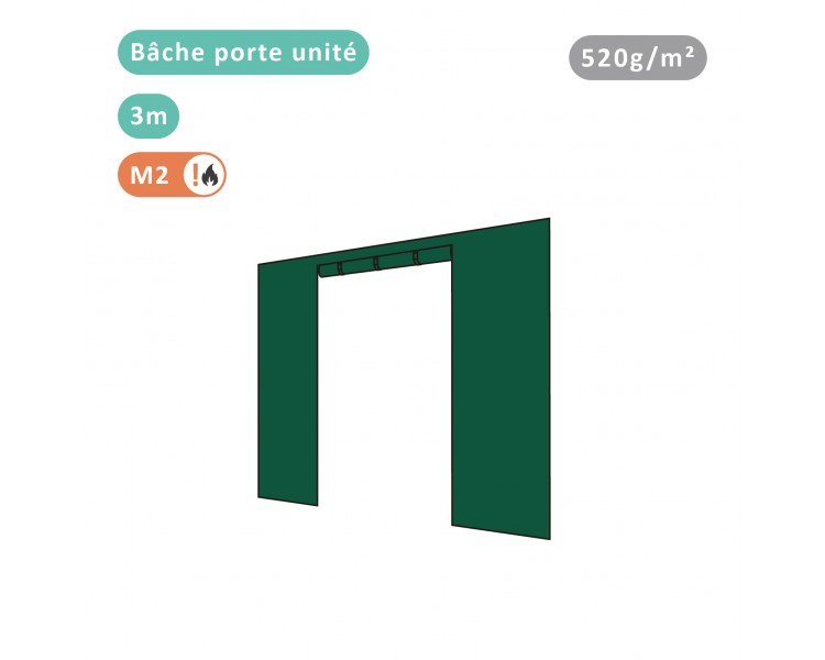 Bâche porte unité 520g/m² polyester PVC pour tous modèles