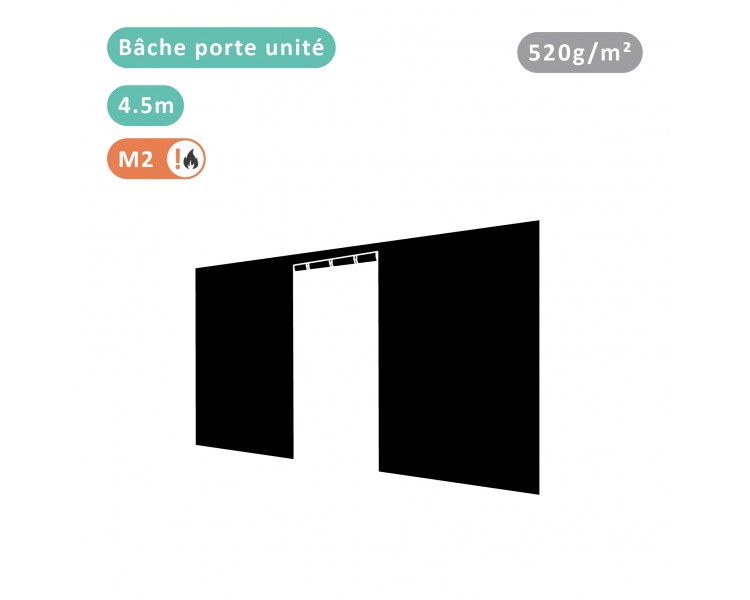 Bâche porte unité 520g/m² polyester PVC pour tous modèles