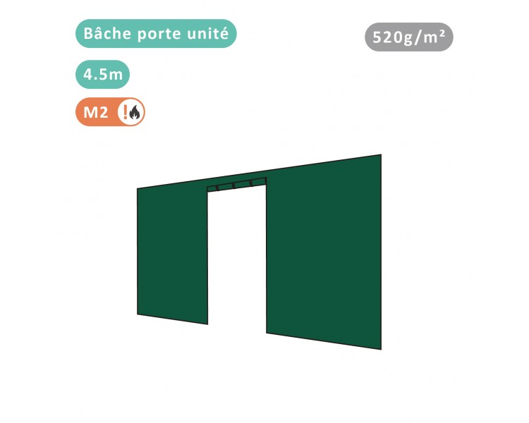 Bâche porte unité 520g/m² polyester PVC pour tous modèles