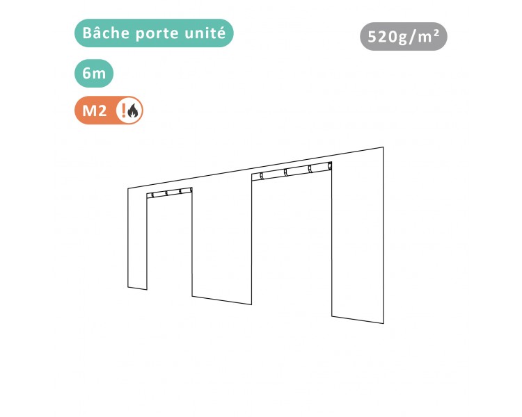 Unit door tarpaulin 520g/m² polyester PVC all models