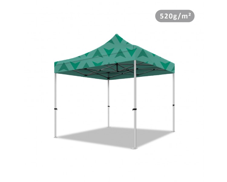 Tente avec Toit 100% imprimé toit 520g/m² 4 faces + 4 bandeaux Tente avec Toit 100% imprimé toit 520g/m² 4 faces + 4 bandeaux