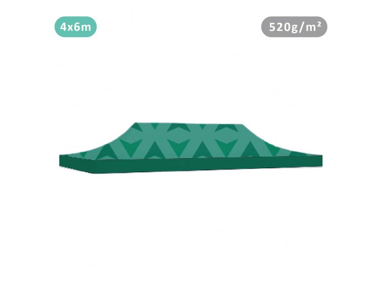 Tente avec Toit 100% imprimé toit 520g/m² 4 faces + 4 bandeaux