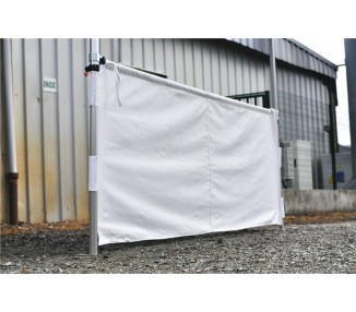 Demi rideau 3m pour tente pliante PRO 40mm Blanc, barre aluminium inclus