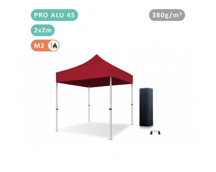 Tente Pliante 2x2M En Alu PRO 45mm bâche 380g