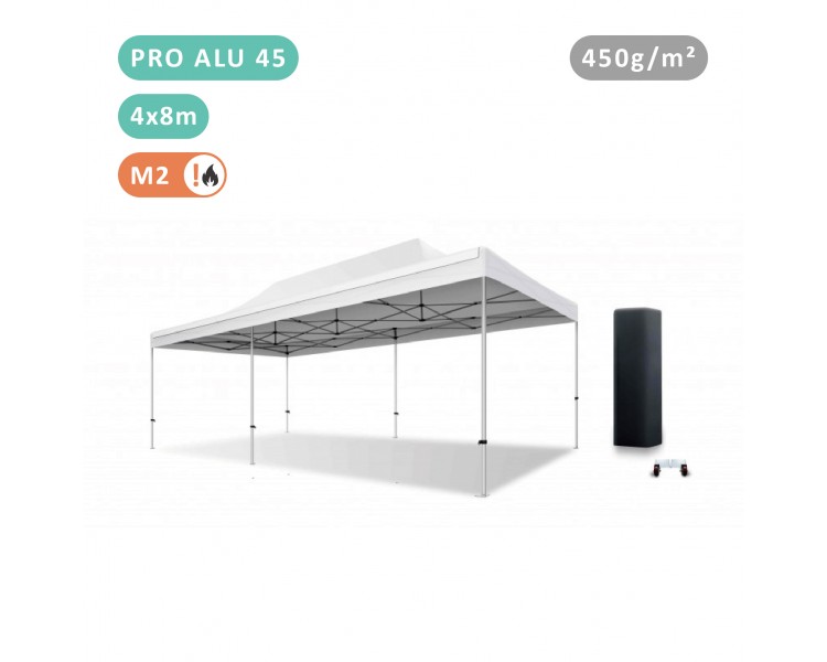 Tente Pliante 4x8M En Alu PRO 45mm bâche 450g/m²