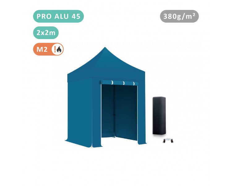 PACK FOLDING TENT IN ALU SEMI-PRO 45MM STRUCTURE WITH TARPAULIN 380G/M² ( 3 WALLS+ 1 DOOR)