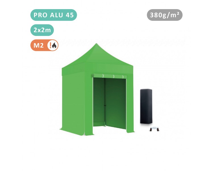 PACK FOLDING TENT IN ALU SEMI-PRO 45MM STRUCTURE WITH TARPAULIN 380G/M² ( 3 WALLS+ 1 DOOR)
