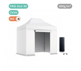 PACK FOLDING TENT IN ALU SEMI-PRO 45MM STRUCTURE WITH TARPAULIN 380G/M² ( 3 WALLS+ 1 DOOR)