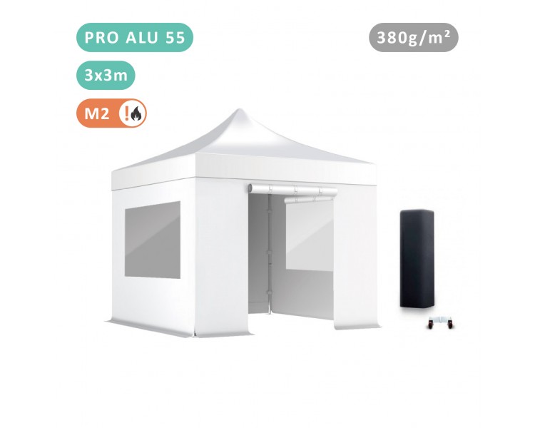 Pack Fenêtres rideaux Tente pliante Pro Alu 55mm toit 380g/m²