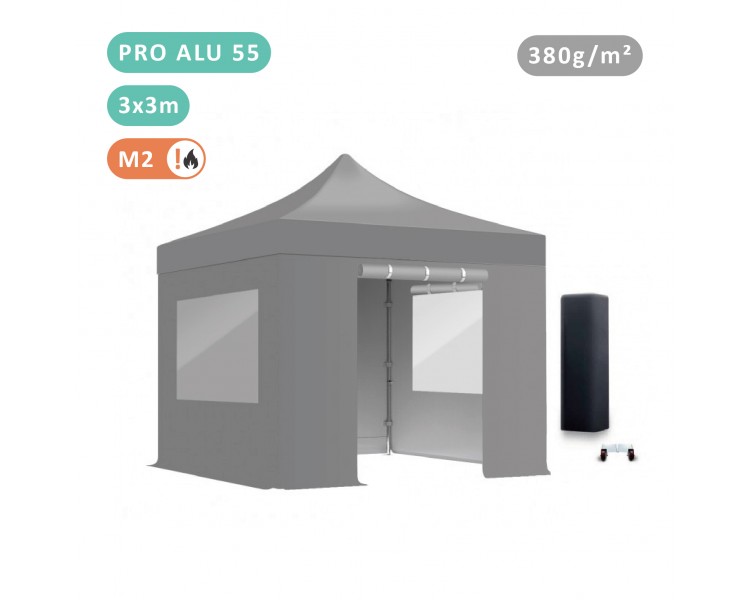 Pack Fenêtres Tente pliante Alu 55mm Bâche 380g/m²