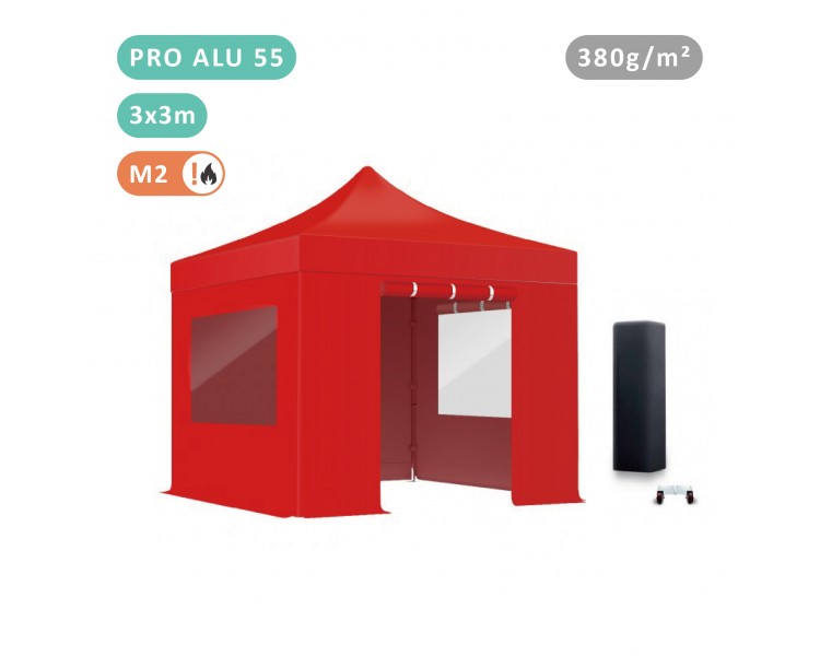Pack Fenêtres Tente pliante Alu 55mm Bâche 380g/m²