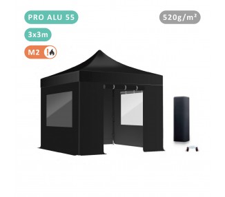 Pack Fenêtres rideaux Tente pliante Pro Alu 55mm toit 520g/m²