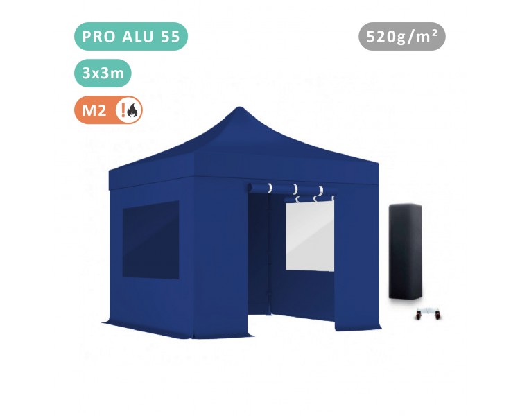 Pack Fenêtres rideaux Tente pliante Pro Alu 55mm toit 520g/m²