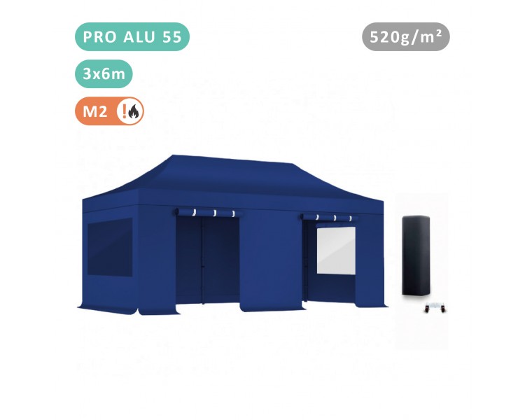 Pack Fenêtres rideaux Tente pliante Pro Alu 55mm toit 520g/m²
