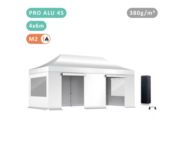 Pack Fenêtres Tente pliante  Alu 45mm bâche 380g/m²