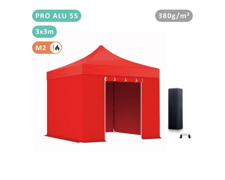 PACK FOLDING TENT IN ALU PRO 55MM STRUCTURE WITH TARPAULIN 380G/M² ( 3 WALLS+ 1 DOOR)