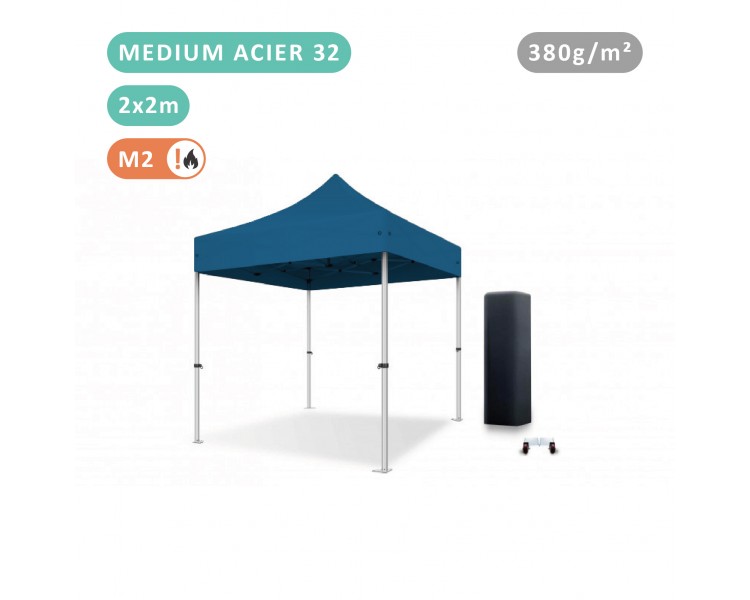 Tente Pliante 2x2M En Acier 32mm Medium bâche 380g Tente Pliante 2x2M En Acier 32mm Medium bâche 380g